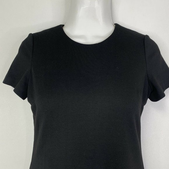 Calvin Klein Dress Black Size 2 Petite Exposed Zipper Round Neck Short Sleeve - Picture 6 of 10